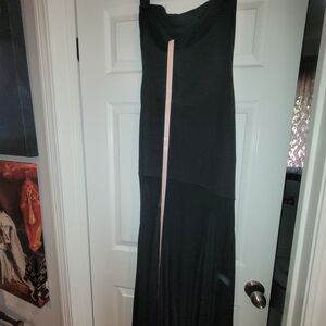 Lulu's Black Strapless Dress with Pink Trim Accent